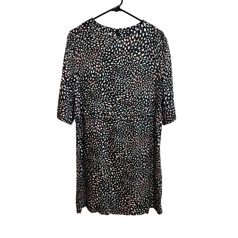Hobbs London Women Black Abstract Pebble Print Viscose Shift Dress Size US 10